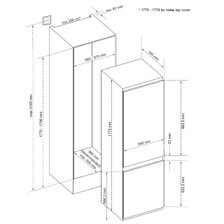 Built-in combined refrigerator IKK 3400F 